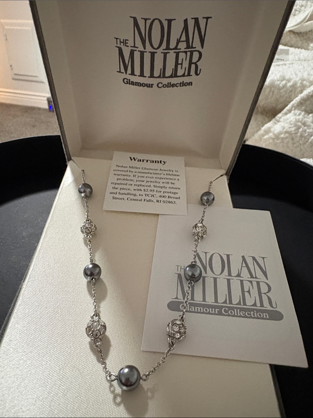Nolan Miller Silver-Tone Necklace with Gray Pearls